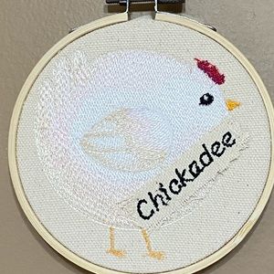 Handmade Chickadee Embroidery Hoop
